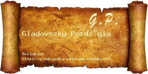 Gladovszky Petúnia névjegykártya